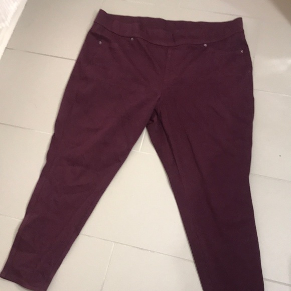 plus size burgundy jeggings
